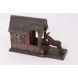 Antique cast iron novelty money box in the form of a donkey