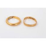 Two gold wedding rings