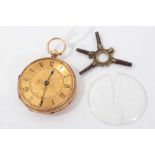 Swiss Gold (18ct) Fob watch with engraved case