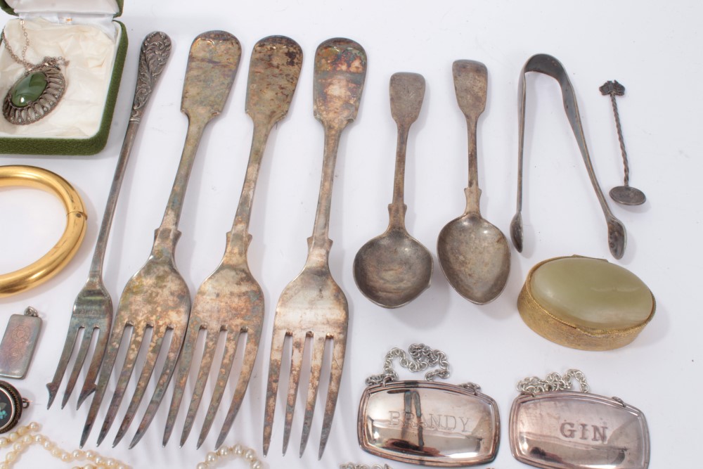 Group of costume jewellery together with two silver teaspoons - Image 5 of 5