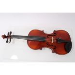 Karl Hofner violin dated 1996 with bow in case