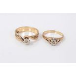 Two gold diamond rings