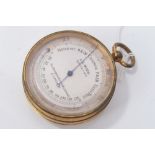 Late Victorian/Edwardian pocket barometer, the circular silvered dial signed E. G. Wood, London, in