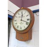 Oak cased drop-dial station clock