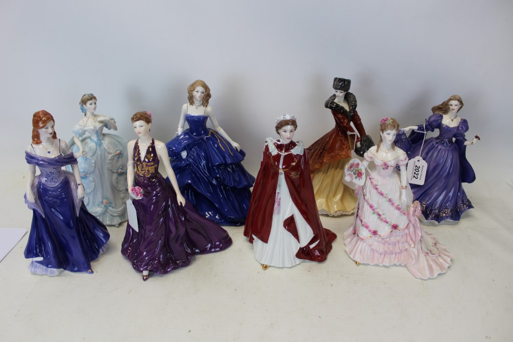 Eight Royal Worcester ladies