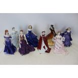 Eight Royal Worcester ladies