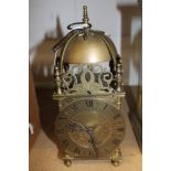 Brass lantern clock.