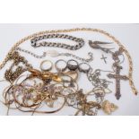 Group of silver jewellery and other costume jewellery