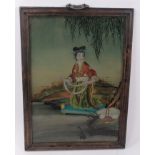 Antique Chinese reverse picture on glass