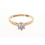 Diamond single stone ring with a brilliant cut diamond estimated to weigh approximately 0.50cts in