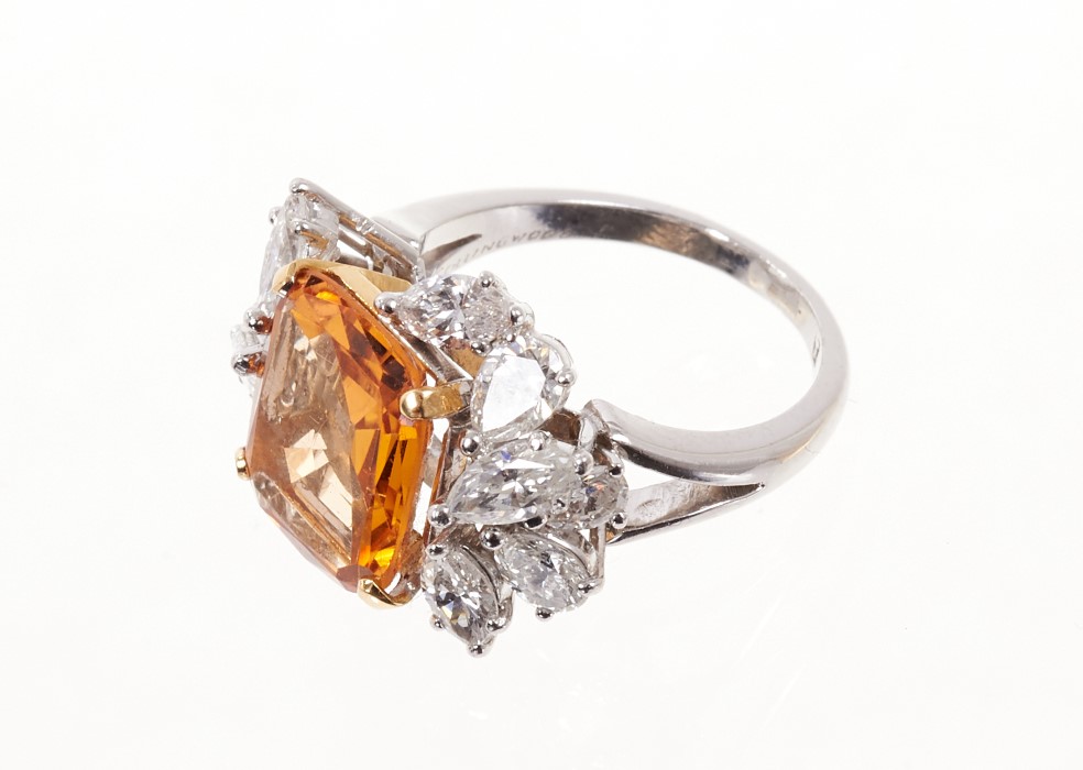 Topaz and diamond cluster cocktail ring - Image 4 of 5