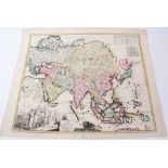 Pieter Schenk (1645-1715), hand-coloured map - ‘Asiae in Tabula Geographica Delineatio’, 1700, 52cm