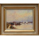 Sydney Foley (1916-2001) oil on canvas - on the river, signed, in gilt frame