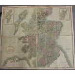 John Cary, hand coloured folding map of Scotland, 1811