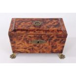 Regency faux tortoiseshell tea caddy