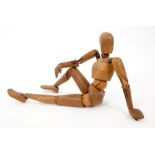 Early 20th century French carved wooden artist’s lay figure articulated model