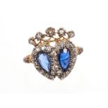 Victorian diamond and sapphire coronet ring