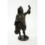 19th century bronze, depicting game dealer of good colour