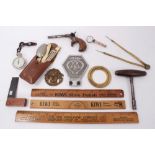 Mixed group of items to include vintage AA badge, surgeons tool etc