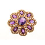 Amethyst brooch