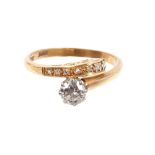 Diamond single stone ring with a brilliant cut diamond estimated to weigh approximately 0.40cts