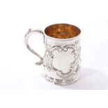 George II silver tankard with later chased decoration