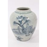 Chinese Provincial blue and white vase figural ornament