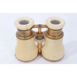 Pair of mid 19th century ivory and brass opera glasses