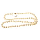 Pearl and gold mounted choker