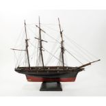 Good antique model of a three masted clipper