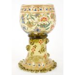 19th century enamelled glass goblet