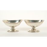 Pair of Victorian silver boat form salts