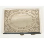 Silver card case- floral engraved