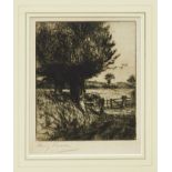 Harry Becker etching - The Lane, signed.