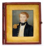 Unusual 19th century portrait miniature of Naval Officer traditionally identified as George Parsons