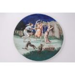 Large painted charger with Witches Frolic, from Ingoldsby Legends