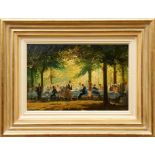 Roy Petley, oil on board, Park Scene, signed, framed