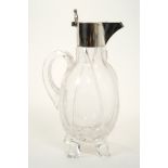 Silver mounted decanter with twisted glass body