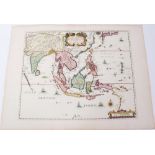 Pierre Mortier (1661-1711), hand-coloured map - ‘Carte Generale des Indies Orientales’, 38cm x 47cm.