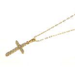 Gold and diamond crucifix on chain