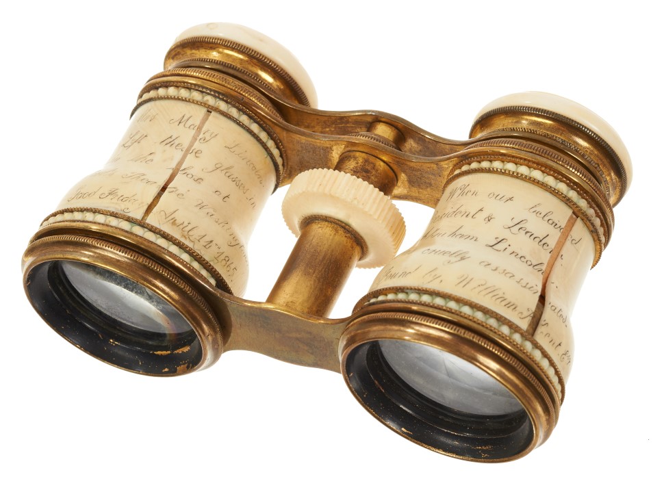 Mrs Mary Todd Lincoln’s opera glasses, dropped in Ford’s Theatre the night of President Lincoln’s