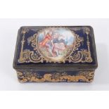 Blue enamel table box