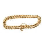 Edwardian 15ct rose gold curb link bracelet. 18cm length