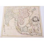 John Senex (d.1740), hand-coloured map - ‘A New Map of India and China’, 1721, 50cm x 59cm