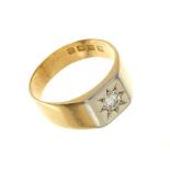 18ct gold diamond signet ring