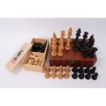 Two stained wood chess sets, one by H.P. Gibson & Sons Ltd (2)