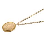 Edwardian 9ct rose gold locket on a 9ct rose gold belcher link chain