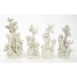 Fine set of four late 18th century Derby biscuit porcelain figures, representing the four elements,