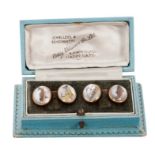 Pair of Essex crystal cuff links, fishing themed, boxed