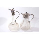 Fine quality 19th century cut glass claret jug, Elkington & Co.